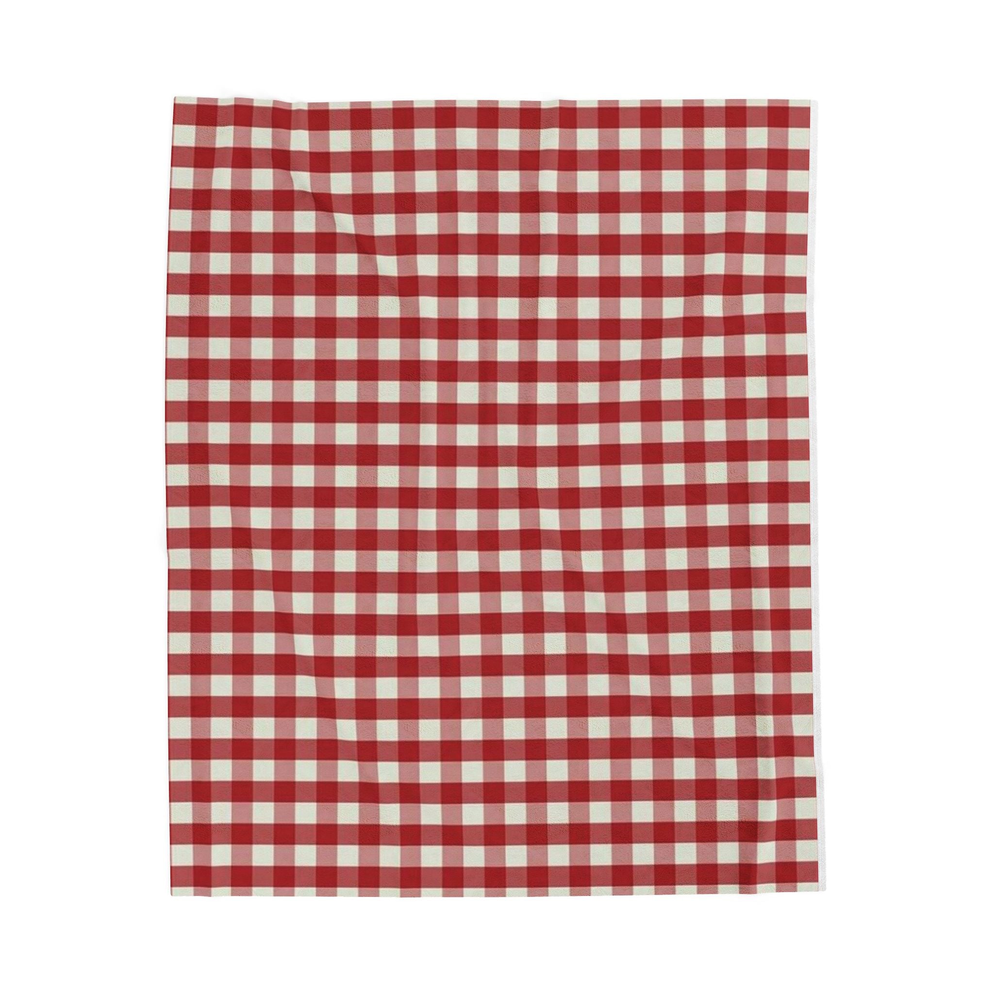 Velveteen Plush Blanket - Red Buffalo Check Throw | Cozy Farmhouse Plaid Throw Blanket