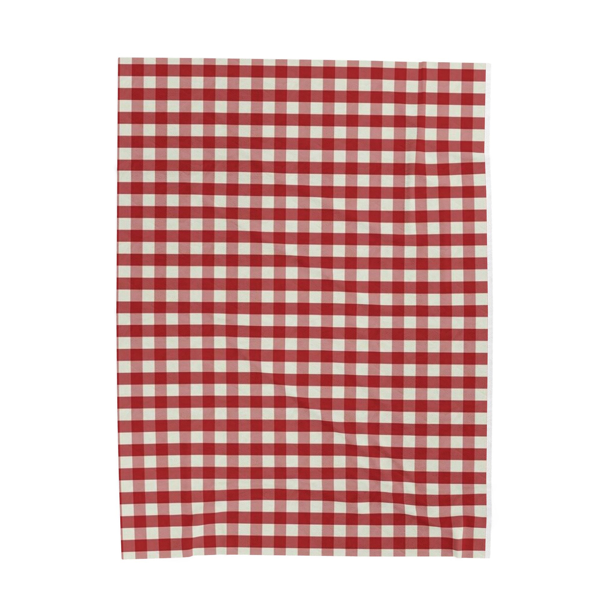 Velveteen Plush Blanket - Red Buffalo Check Throw | Cozy Farmhouse Plaid Throw Blanket