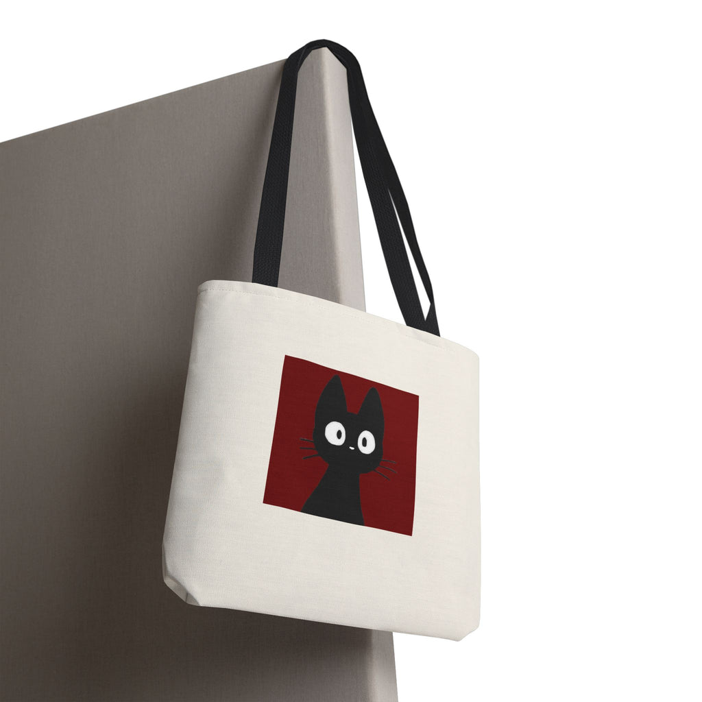 Cute Black Cat Tote Bag – Kawaii Cat Illustration Canvas Tote