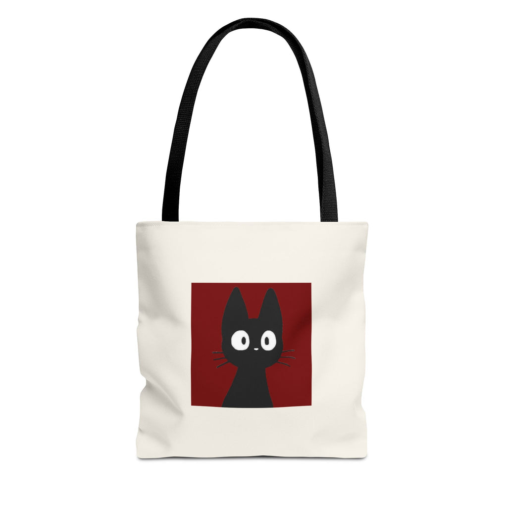 Cute Black Cat Tote Bag – Kawaii Cat Illustration Canvas Tote