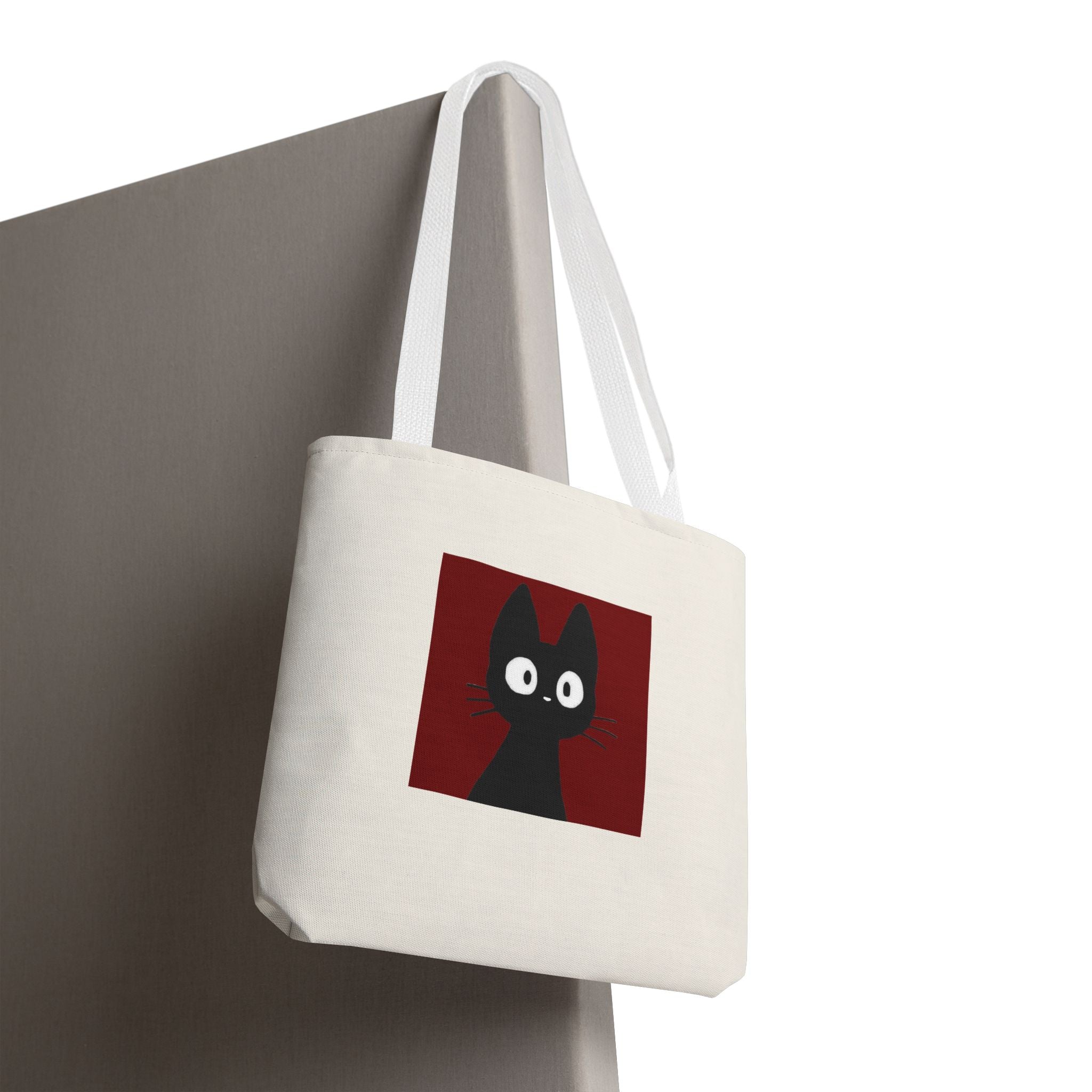 Cute Black Cat Tote Bag – Kawaii Cat Illustration Canvas Tote