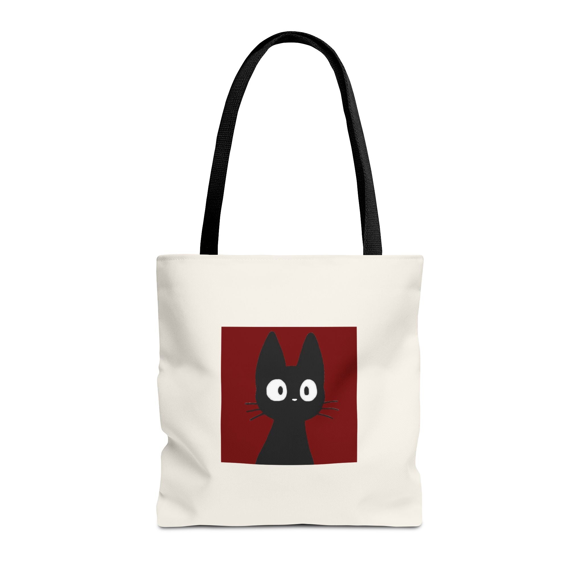 Cute Black Cat Tote Bag – Kawaii Cat Illustration Canvas Tote