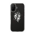 Clear Magnetic Phone Case — Dual Fox Mask White Ink Design