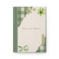 Messy and Magical Green Plaid Hardcover Journal — Lined Notebook for Notes & Gratitude