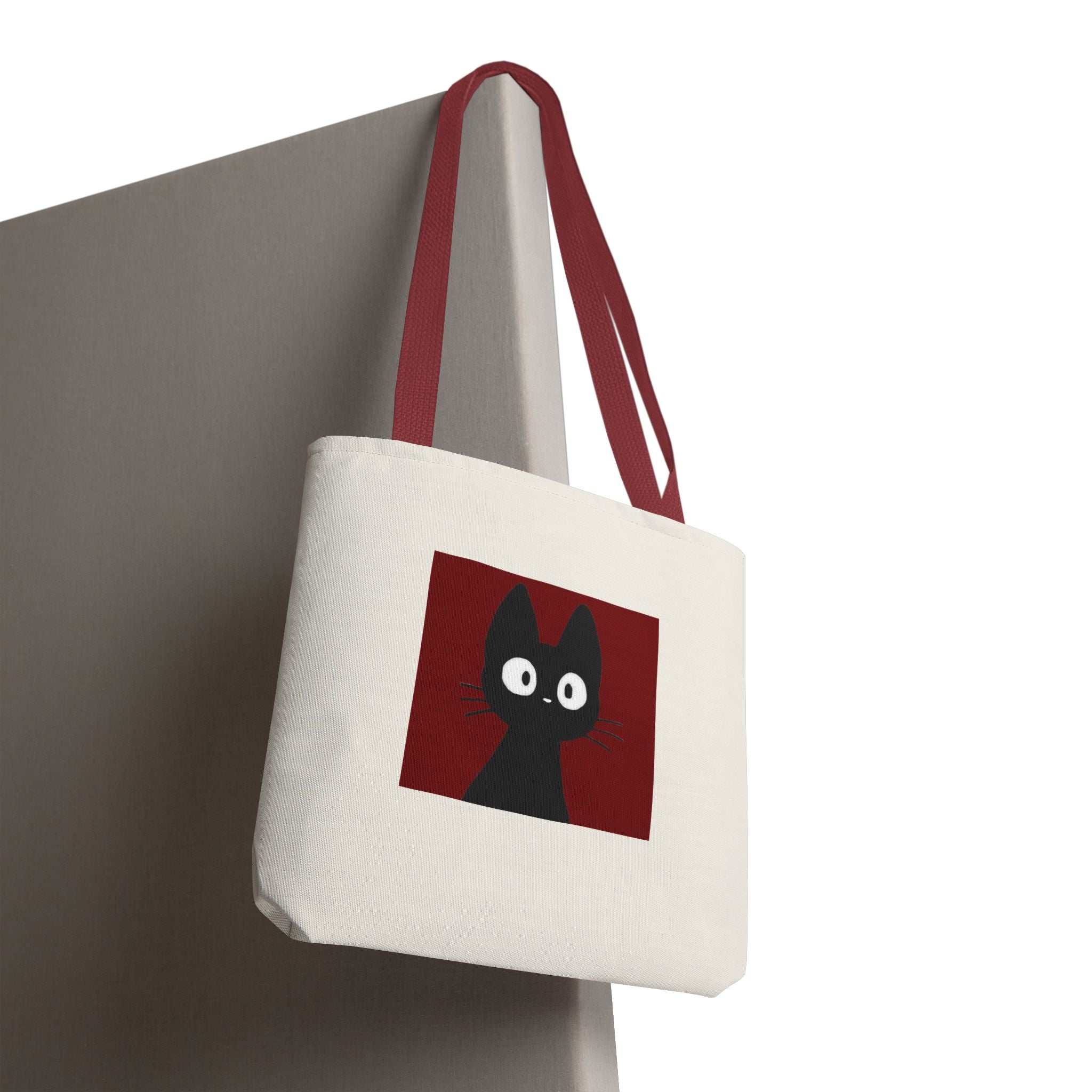 Cute Black Cat Tote Bag – Kawaii Cat Illustration Canvas Tote